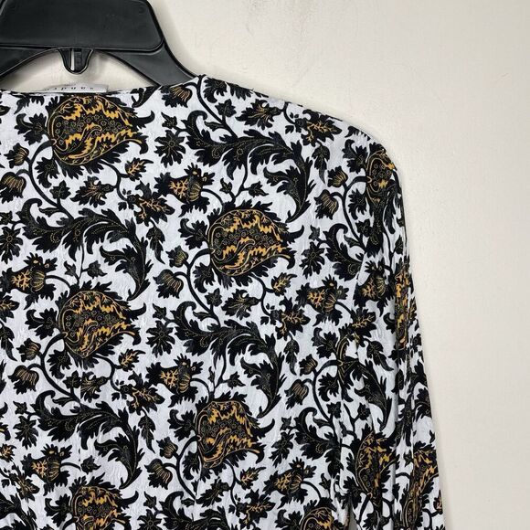 SANDRO Dami Dress Women 38 Medium Floral Ruffle Mini Wrap Viscose - Picture 7 of 11